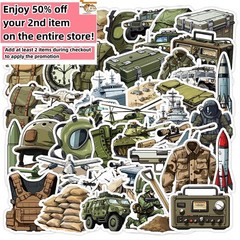 50pcs Waterproof Vinyl Stickers US Army Military Buff Car Luggage Phone Laptop
