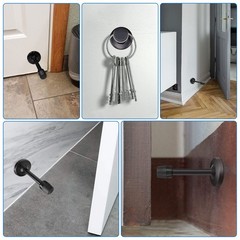 Door Stopper 6 Inch Long Stop Black Wall Mount 6″ x 1 Pack,