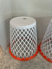 2 Hoopster Wastepaper Basketball Association Hoop & Net Basket Garbage Trash Can