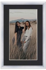 11×22 Frame Silver With Black Picture Mat For 11×22 Photo – Silver 13×24 Frame T