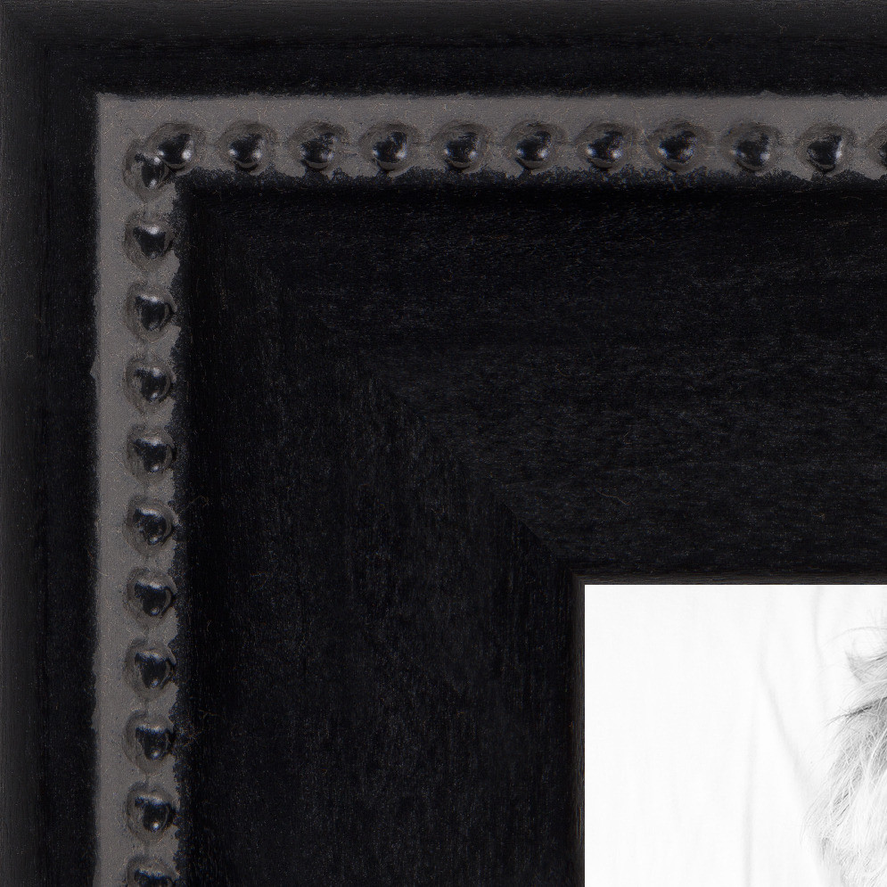 ArtToFrames Picture Frame Custom 2″ Matte Black w Beads Wood 4065 Small