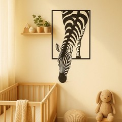 Modern Zebra Wall Art Black and White Animal Print Decor for Living Room Office