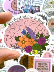 5-50 pcs Mental Health Stickers, Inspirational Motivational Vinyl Laptop Decals
