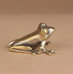 Brass Frog Animal Statue Small Sculpture Tabletop Figurine Home Decor Gifts
