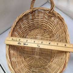 Wicker Basket Home Decor Medium Tan Oval Dual Handle Cottagecore Farmhouse