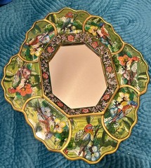 Gorgeous Handmade Latinex Peru Mirror W Bright MULTI Colors & Parakeets – RARE