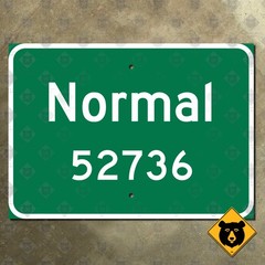 Normal Illinois city limit highway road street sign 21×15