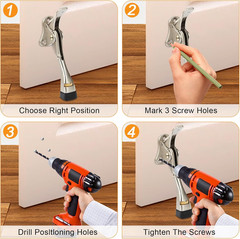Kickdown Door Stopper 4 Inches – 2 Packs One Touch Adjustable Height Door Stop f