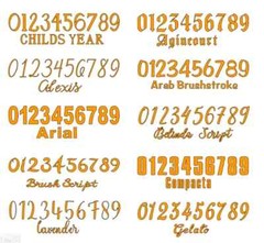 Number Sets Vinyl Color Decal – Sticker – Oracal 651 ID Numbers Custom