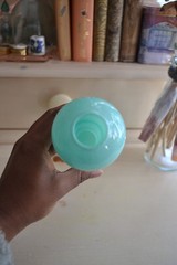 Unique mint Green Bubble Glass Vase for flowers and home decor- 6.5 inches tall