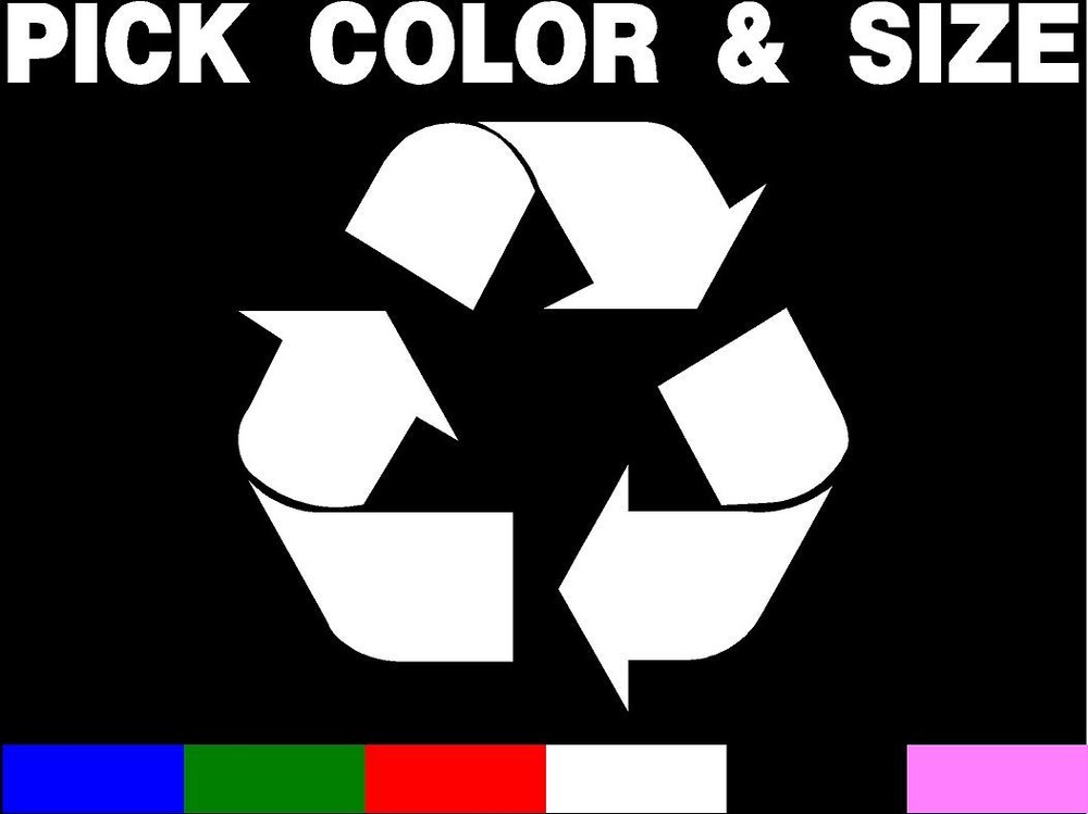 Recycle Symbol garbage trash Vinyl Decal Sticker Work Home PICK SIZE COLOR