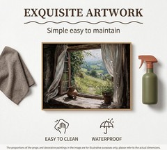 8x10in Rustic Country Window View Canvas Wall Art – Charming Nature Decor