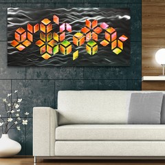 Lighted Large Geometric Abstract Metal Wall Art LED Decor Painting – Brian Jones