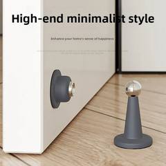 1pc No Drill Silicone Door Stopper Strong Suction Floor Protector – NEW