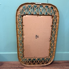 Vintage Tiki Style Wall Mirror Midcentury Modern 1981 Molded Plastic Burwood Co