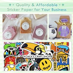 Koala Printable Vinyl Sticker Paper 11×17 30 Sheet Matte Waterproof Inkjet Laser
