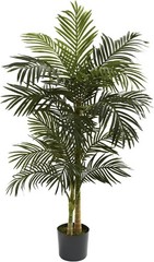 5ft Golden Cane Palm Double Stalk Artificial Tree, Faux Tropical Plant for
