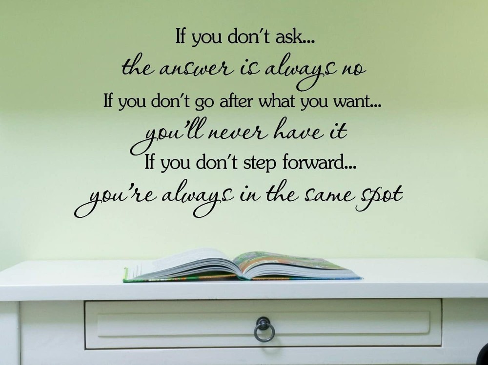 if you don’t ask Vinyl Wall Art Inspirational Quotes Saying Home Decor Decal