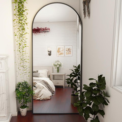 Arched Full Length Floor Mirror 71″x26″ – Stylish Black Home Decor Mirror