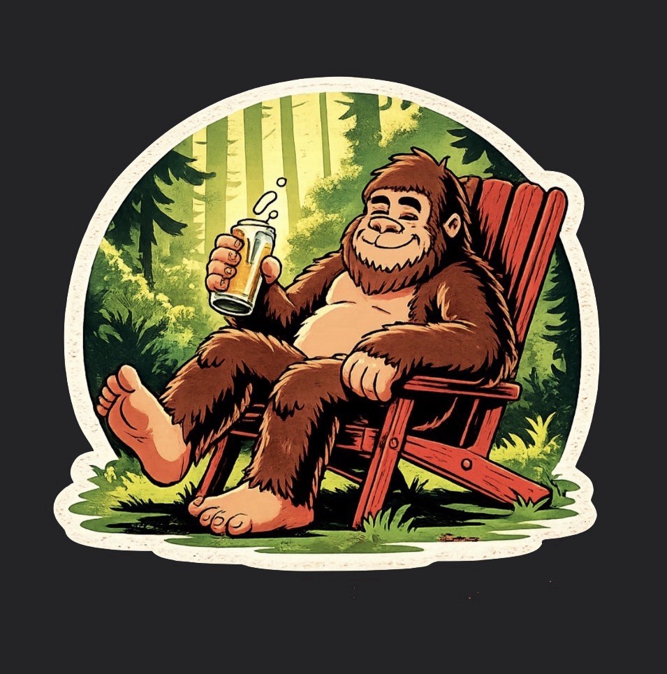 Bigfoot Big Foot Drinking Beer Sticker! Fast Shipping!