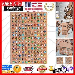 3D Wooden World Map Wall Art – Large Travel Map with Pins for Art Decor – Dec…