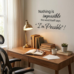 Nothing is Impossible Vinyl Wall Decal Decor Sticker Wall Home Art Removable