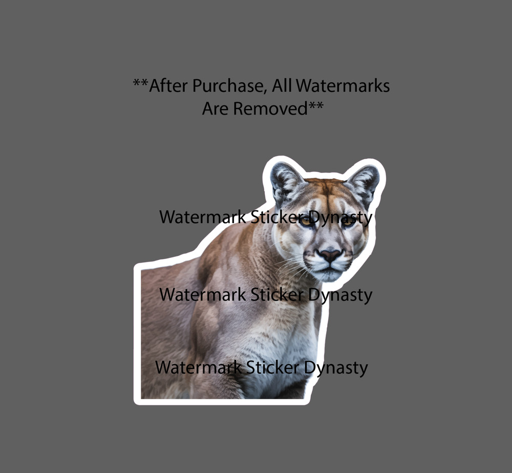 Cougar Sticker Waterproof Decal Mountain Lion Outdoor Nature Wildlife Gift NEW