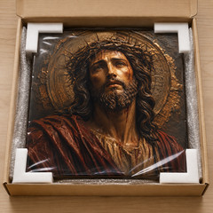Jesus Crown of Thorns Canvas Wall Art Christian Religious Portrait Faith Home