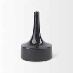 Mercana Burton 11.6H Medium Glossy And Matte Black Ceramic Jug Vase