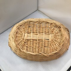 Wicker Basket Home Decor Medium Tan Oval Dual Handle Cottagecore Farmhouse