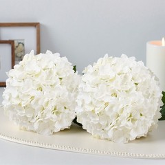 VEVOR 65 Pcs Artificial Silk Hydrangea Flowers 9.8 In Bouquet Arrangement White