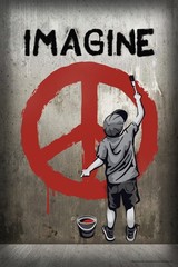 Imagine Peace Graffiti Peace Sign Kid Painter Art Print Poster 12×18