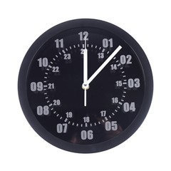 12/24 Hour Display Clock 10″ BLACK Military Time Wall Clock With Remote Decor US