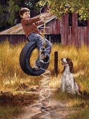 Carefree Days, Jim Daly, Art Print Poster 14″ x 11″ 2366