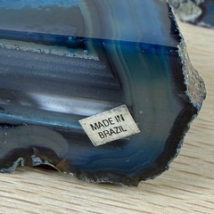 Blue Agate Geode Polished Bookends Brazil 2lb 5oz 4.5x3x1.25 Home Decor