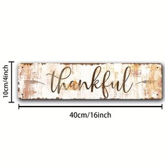 Rustic Thankful Metal Sign Farmhouse for Thanksgiving Fall Home Wall Decoration
