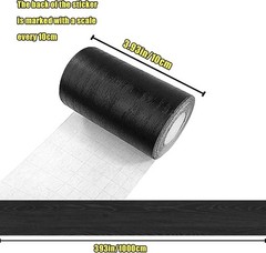 10M Waterproof Removable Black Wood Grain Wallpaper – Elegant Border Design