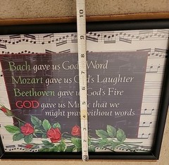 God Gave Us Music That We Might Pray Without Words Glass Framed Poster