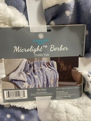 Blanket 100% Polyester Confort Bay Microlight Berber Dog Print Throw 50”x60” New