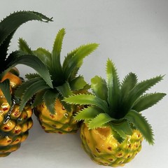 Artificial Pineapples Medium & Small Set Of 5 Plastic Decorative Fake Fruit