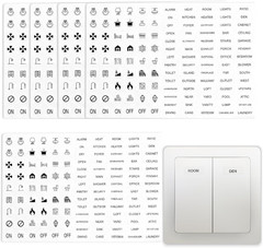 Transparent Light Switch Labels 620PCS, Waterproof Switch Stickers for Home Offi