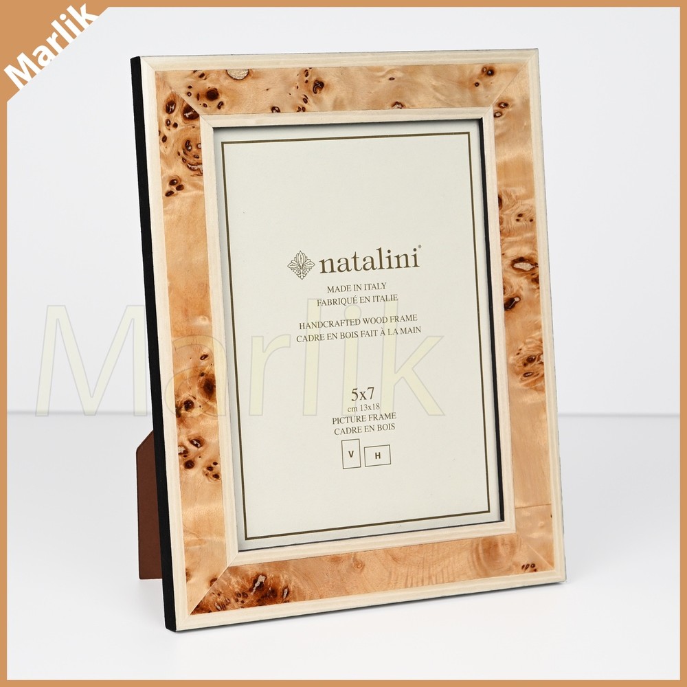 NATALINI Handmade ITALIAN Marquetry Frame 5X7″ (13×18 cm) Light Brown/Beige, NEW