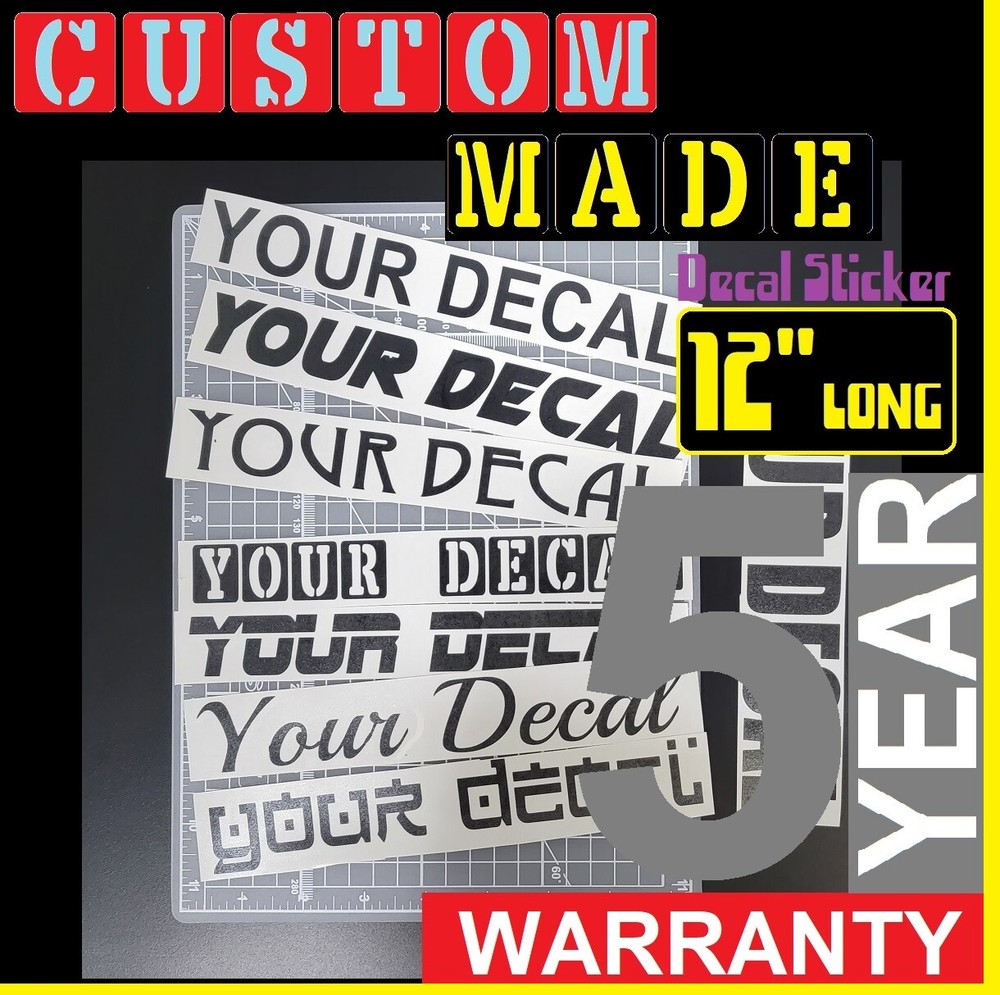 12″ Long Custom Made Personalized Vinyl Lettering Name Decal Sticker Car Window
