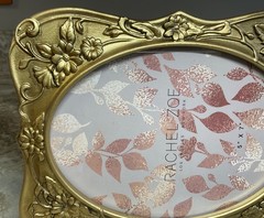 Oval Picture Frame 5X7 Gold Floral Design Vertical Or Horizontal Rachel Zoe New
