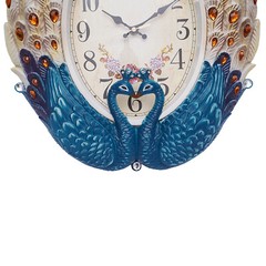 Teal Peacock Pendulum Wall Clock | Elegant Decorative Clock for Living Room, Bed