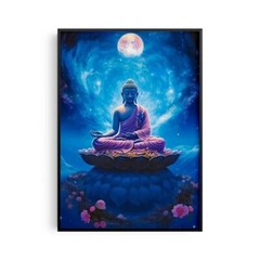 Stone Ancient Buddha Meditation Wall Art | Serene Landscape Canvas Print | Zen H