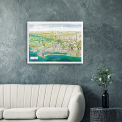 San Diego SD Southern California Panoramic Map Poster Art Print Wall Aerial