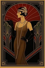 Art Deco Vinyl Decal Sticker 50s Style Sticker