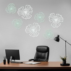 7-piece Metal Wall Decor, Flower Wall Hanging Art, Indoor Wall Decor For Home