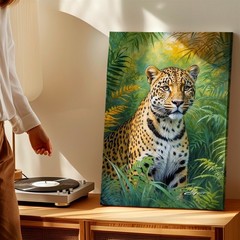 Wall Art Leopard Jungle Canvas Print Tropical Wildlife Animal Painting Decor